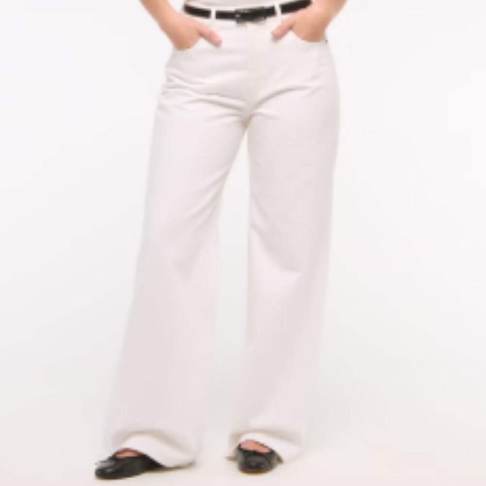 Abercrombie Curve Love High Rise Wide Leg Jean 28 Long